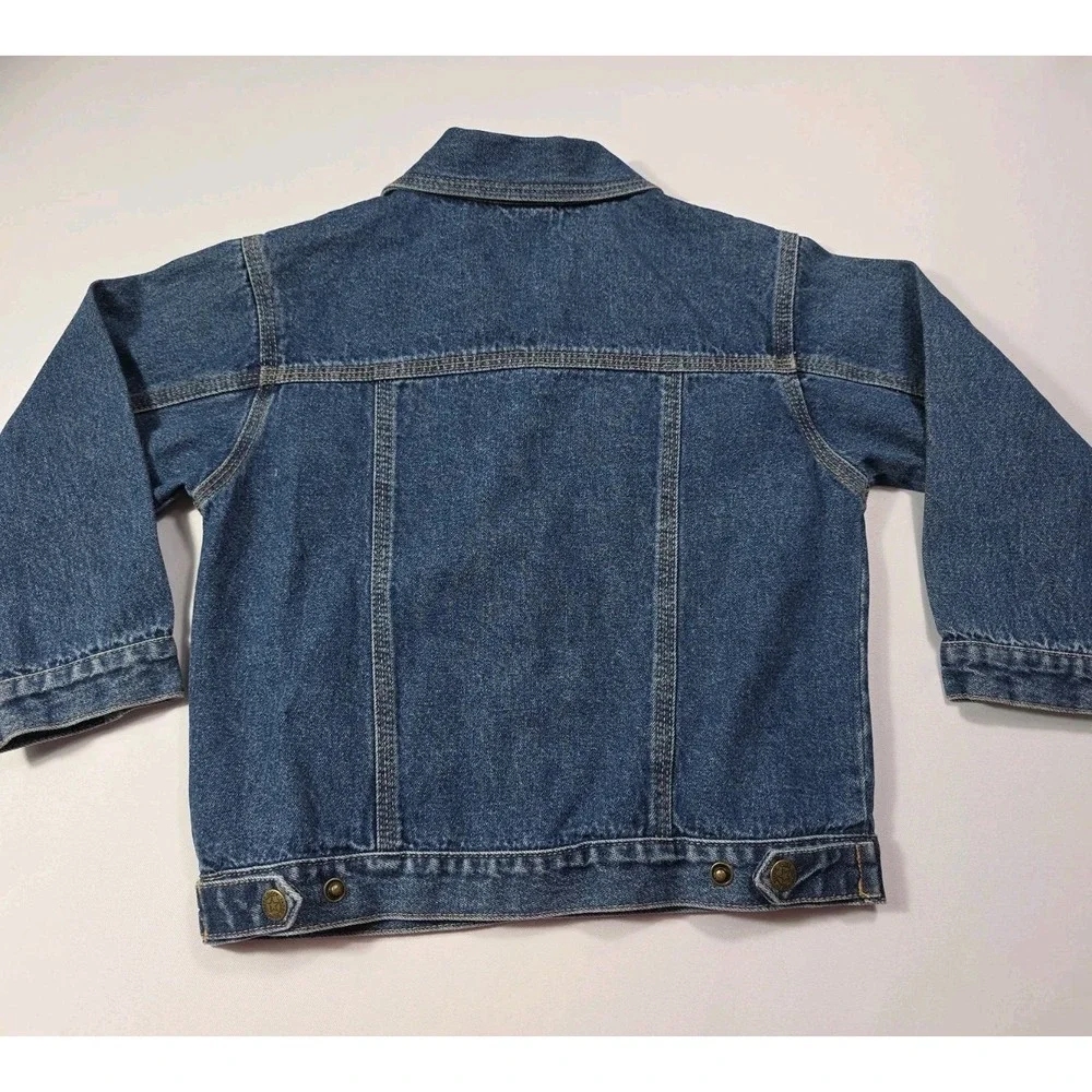Vintage Y2K Faded Glory Denim Jacket Girls 4T Blue Jean Trucker Coat